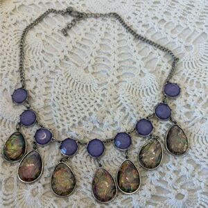 Vintage charming Charlie Purple and Iridescent Necklace